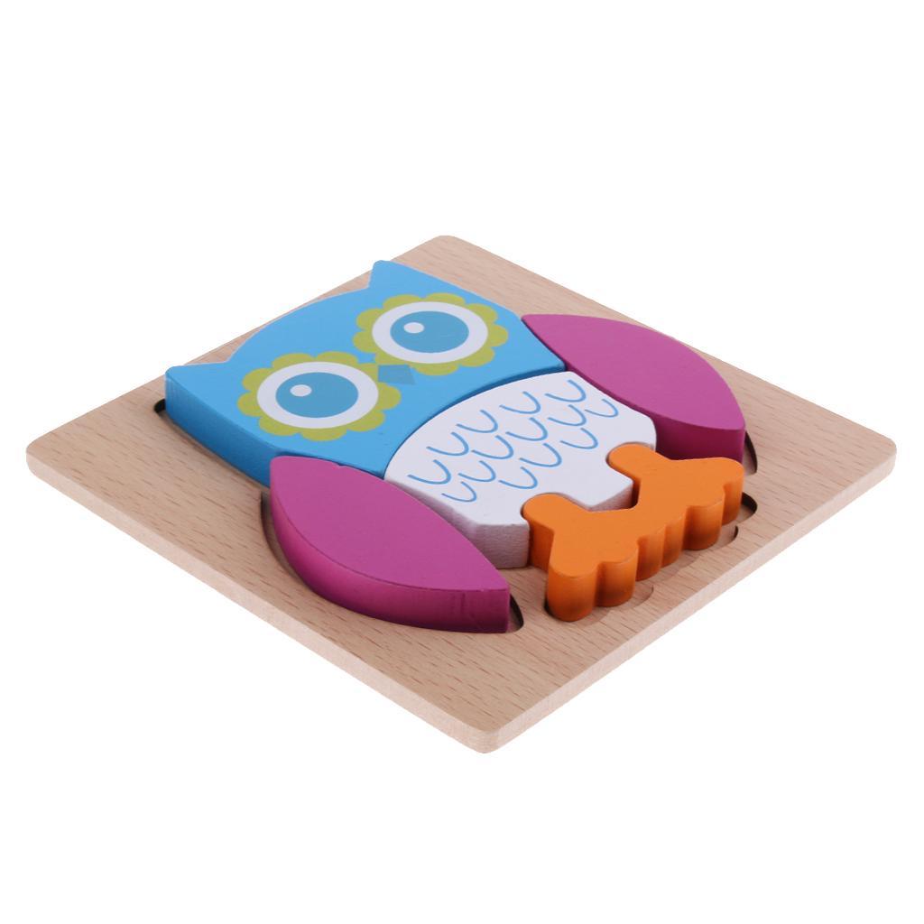 3D Animal Puzzle Children Wooden Jigsaw Puzzle Toy  Owl