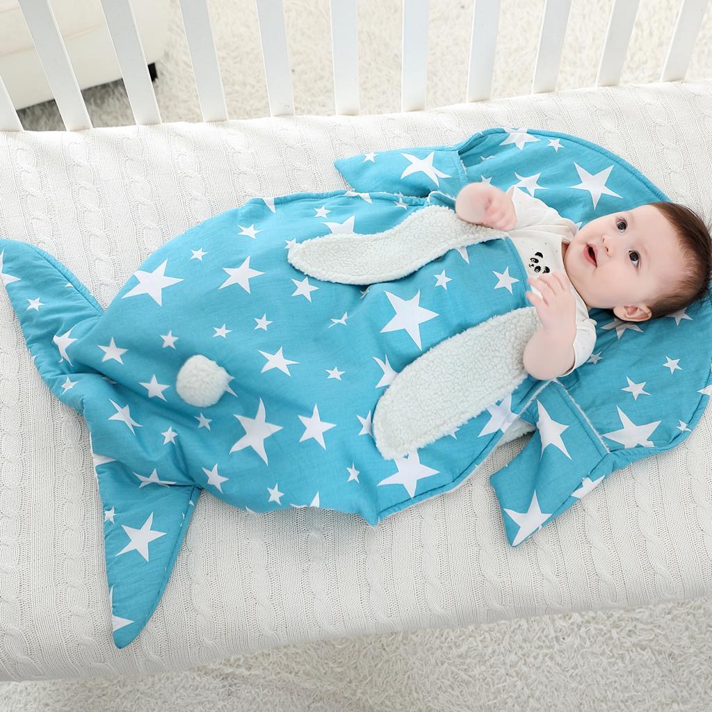 Winter Baby Sleeping Bags Cotton for Newborn Footmuff Stroller Sleeping Blue