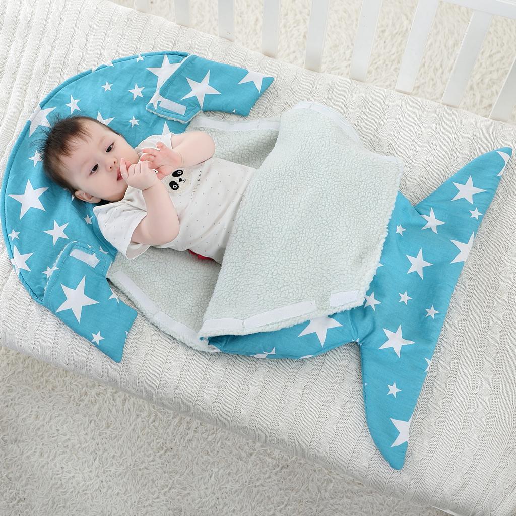 Winter Baby Sleeping Bags Cotton for Newborn Footmuff Stroller Sleeping Blue