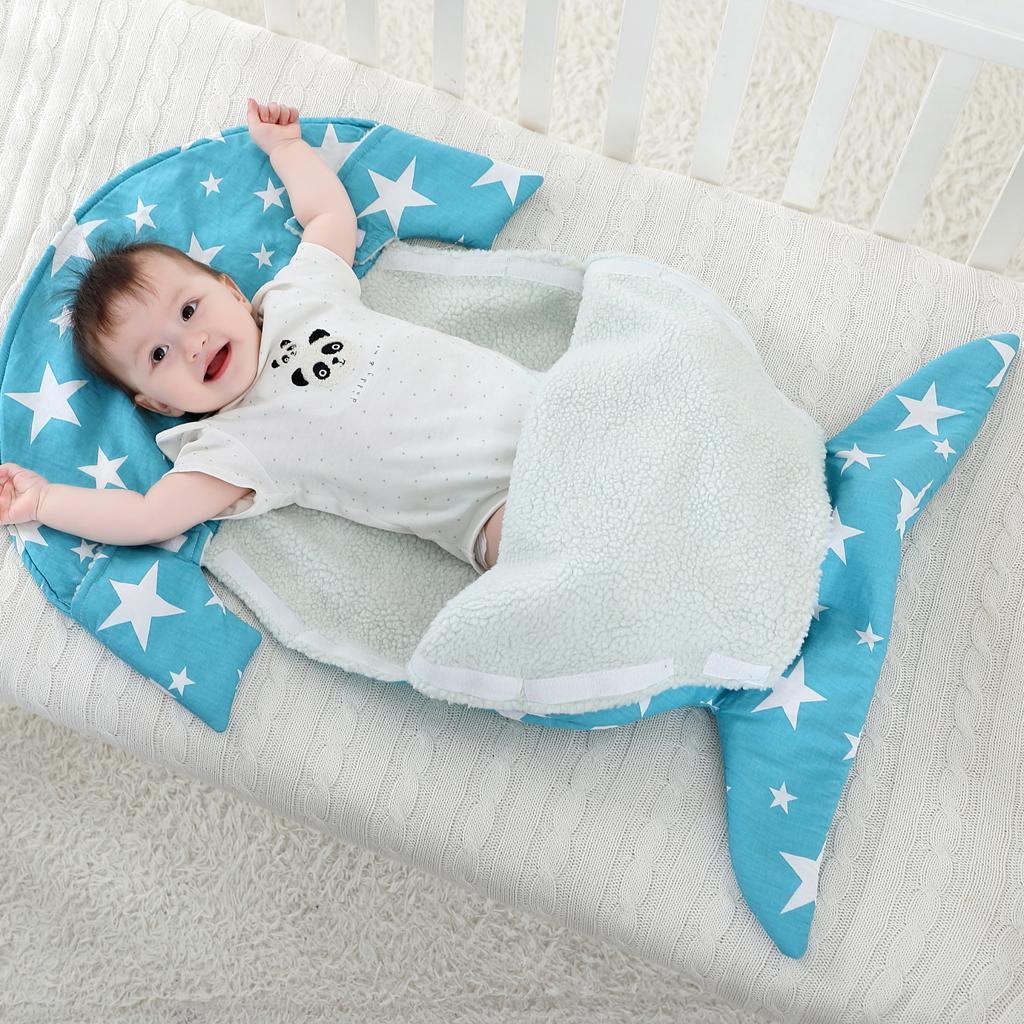 Winter Baby Sleeping Bags Cotton for Newborn Footmuff Stroller Sleeping Blue