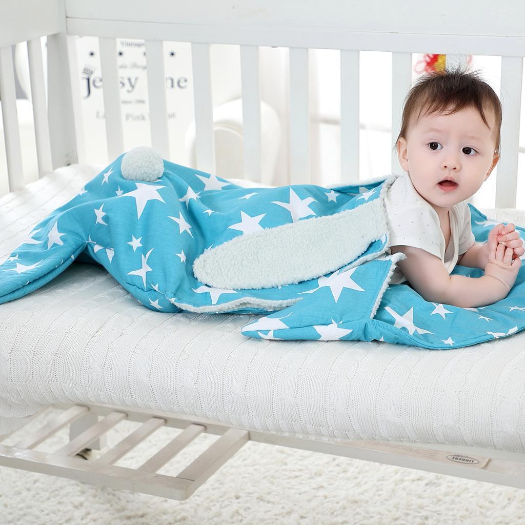 Winter Baby Sleeping Bags Cotton for Newborn Footmuff Stroller Sleeping Blue