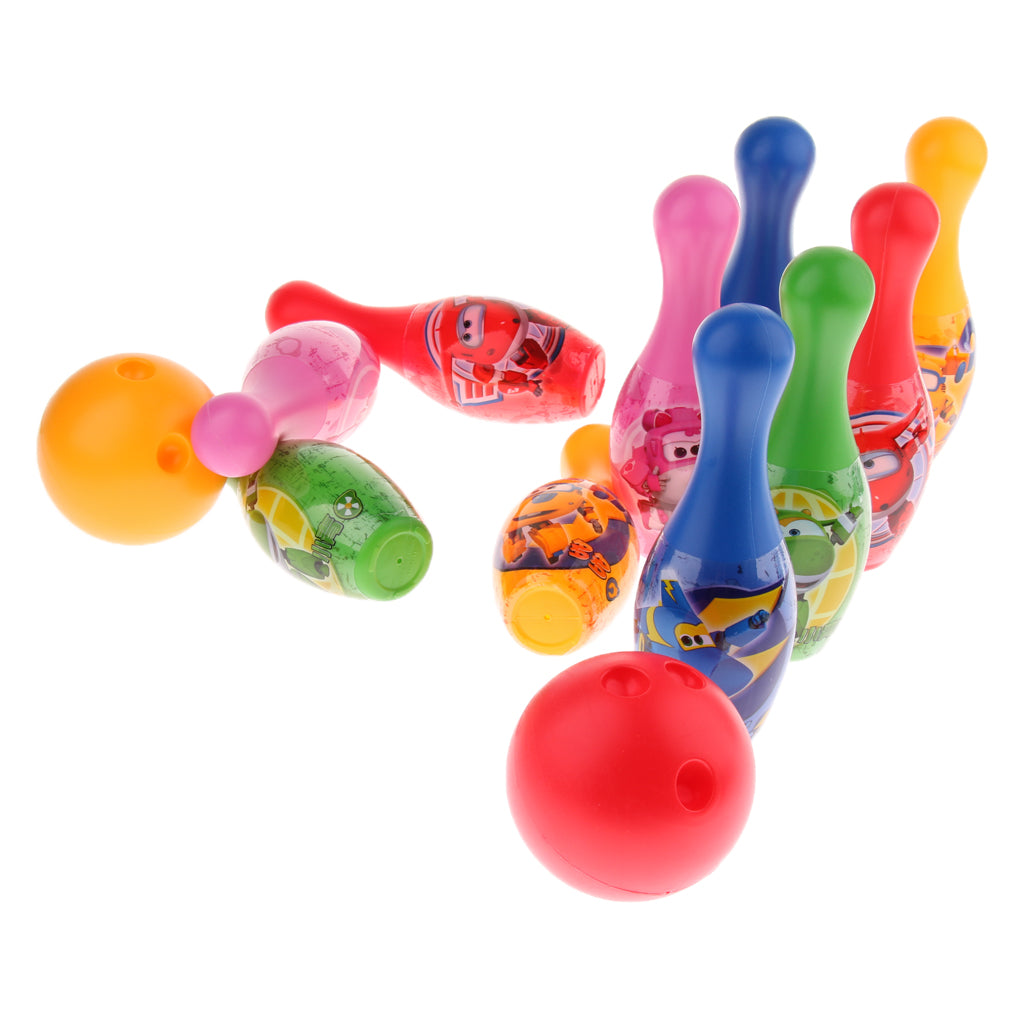 Super Wings Animation Bowling Ball Skittle Sports Game Toy Kids Indoor Fun