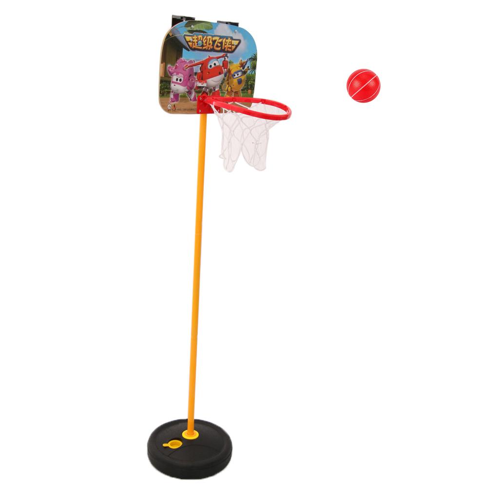 89-125cm Mini Super Wings Backboard Adjustable Basketball Stand Kit for Kids