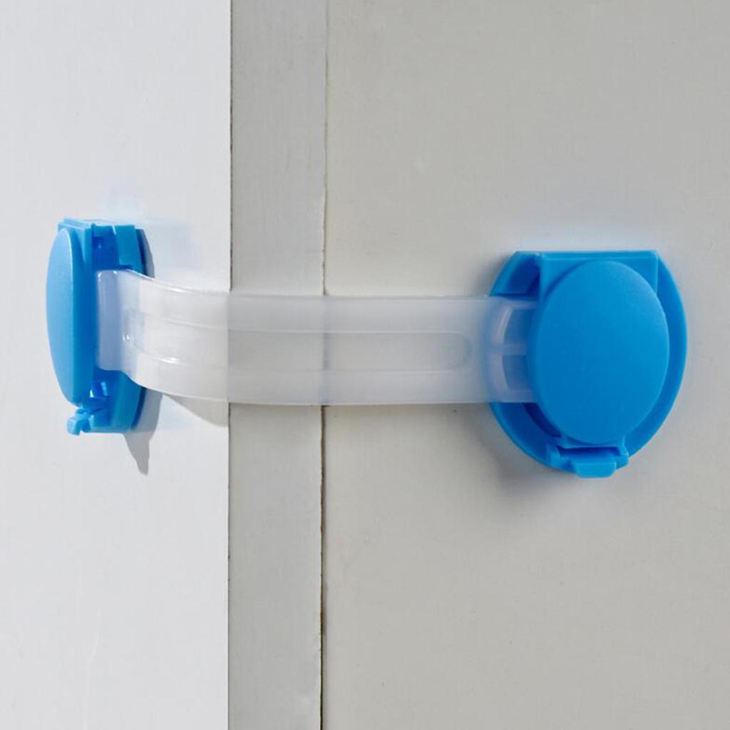 10Pcs Multi-Functional Baby-Proof Safety Lock for Cabinets Drawers Blue