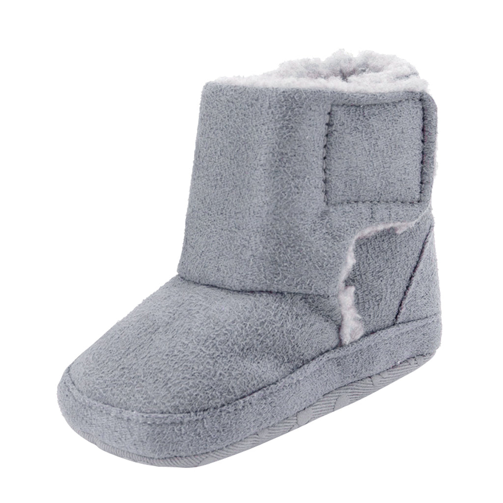 Winter Kids Cotton Shoes Non-Slip Warm Baby Boots  Gray for 9-12 months