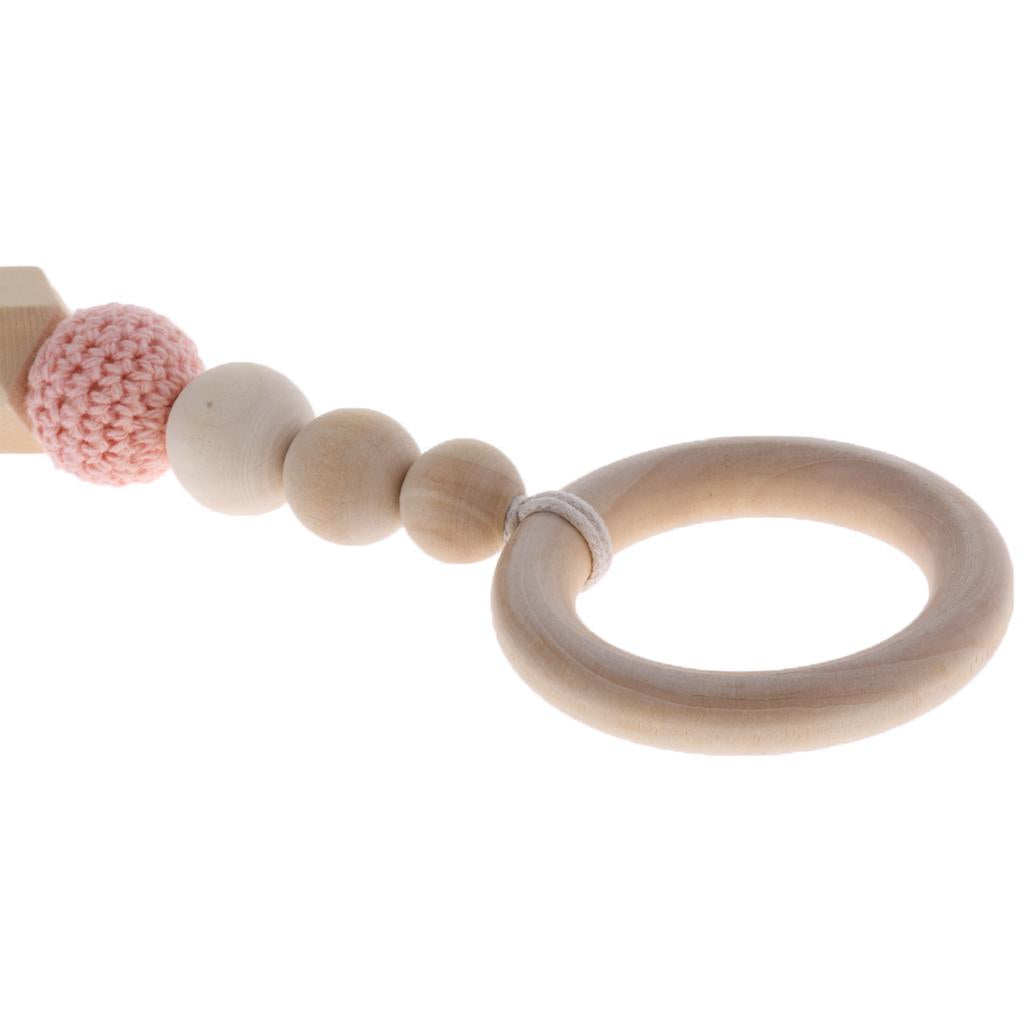 Baby Teething Ring Teether Safety Wooden Natural Sensory Toys Style7