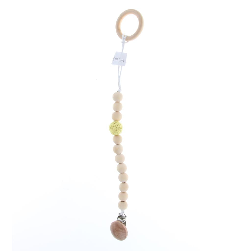 Wooden Beads Dummy Clips Holder Pacifier Clips Soother Chains Style6