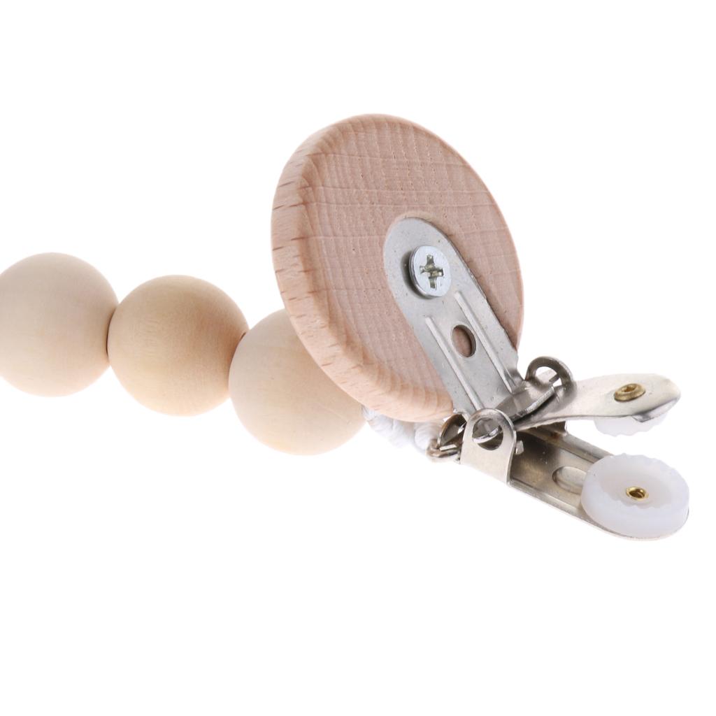 Wooden Beads Dummy Clips Holder Pacifier Clips Soother Chains Style8