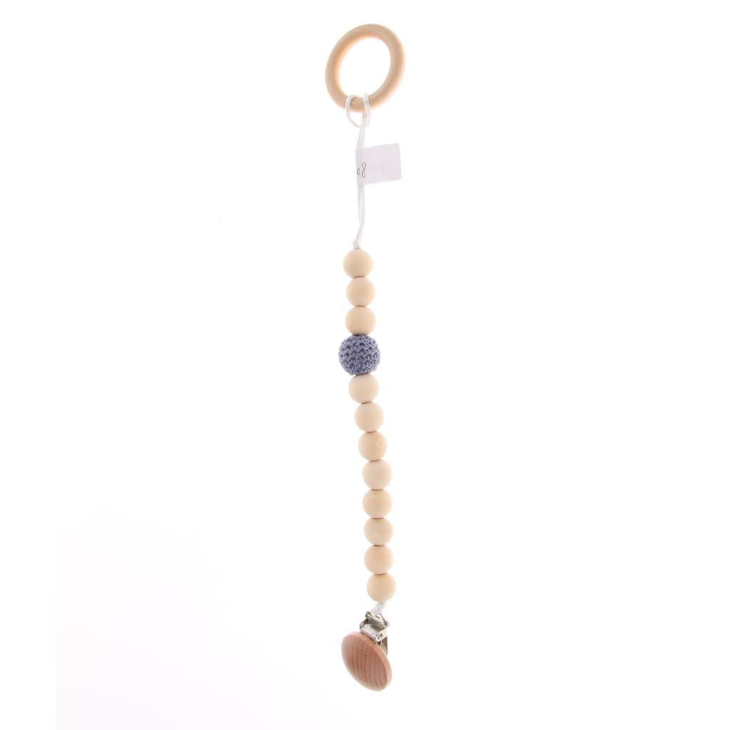 Wooden Beaded Baby Dummy Holders Pacifier Clips Soother Chains Style4