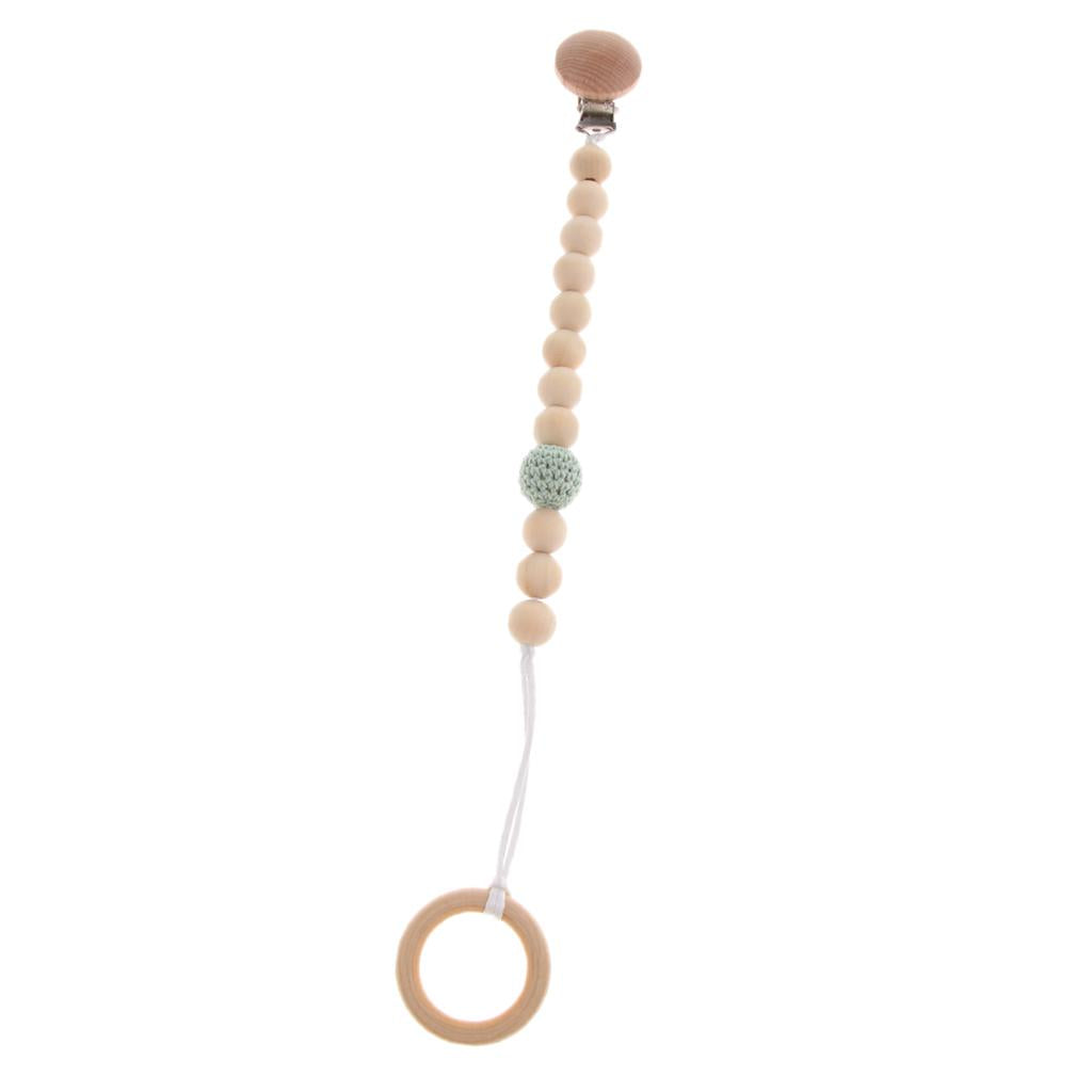 Neboron Wooden Pacifier Chain Holders Clip Baby Teething Toy Style 4