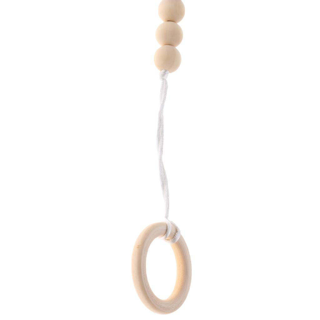 Wooden Bead Dummy Holder Pacifier Clip Soother Chains Teether Teething Toy E