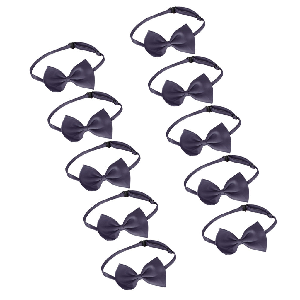 10Pcs Classic Pre-Tied Bow Tie Formal Solid Tuxedo for Children Dark Blue