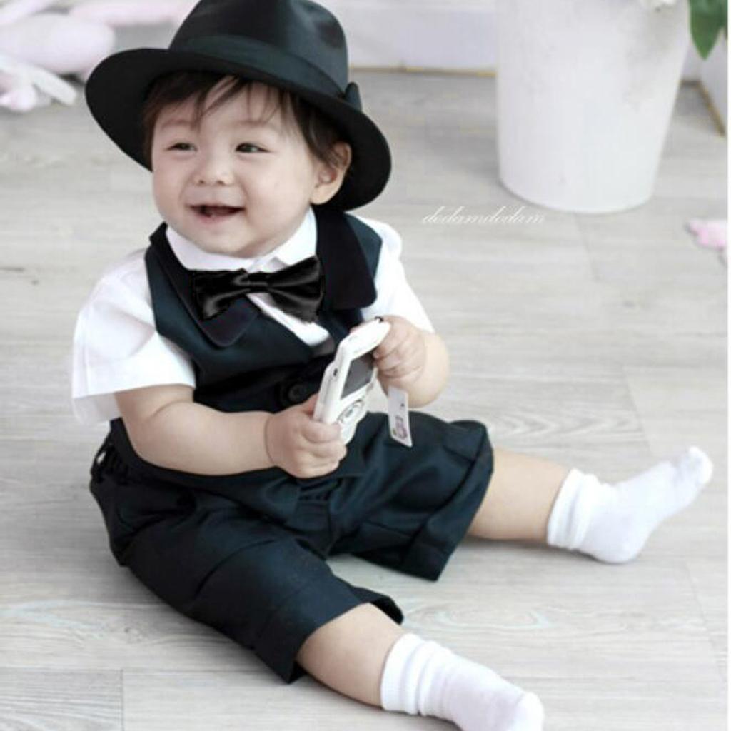 10Pcs Classic Pre-Tied Bow Tie Formal Solid Tuxedo for Children Black