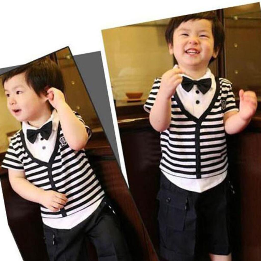 10Pcs Classic Pre-Tied Bow Tie Formal Solid Tuxedo for Children Black