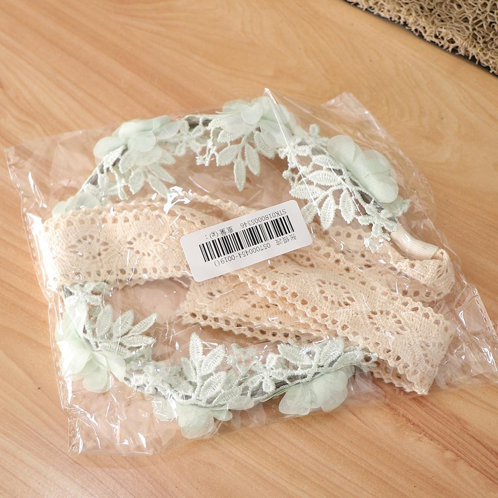 Korean Princess Headband  Lace Ribbon Flower Hair Wreath Kids Headwear Green