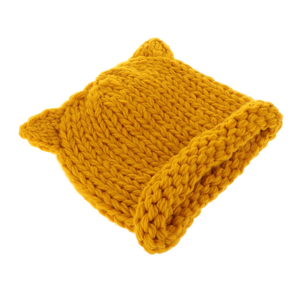 Soft Infant Toddler Winter Hat Knitted Baby Beanies Winter Caps Yellow