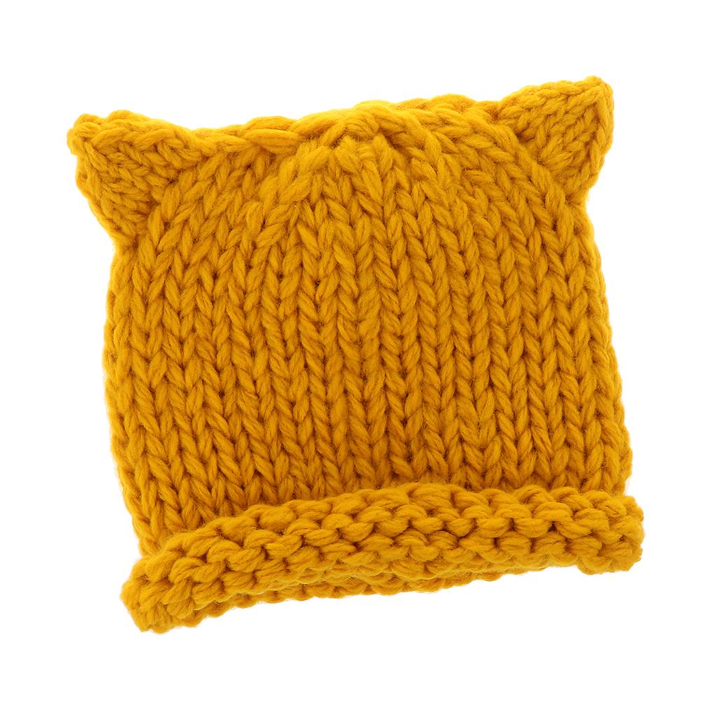 Soft Infant Toddler Winter Hat Knitted Baby Beanies Winter Caps Yellow