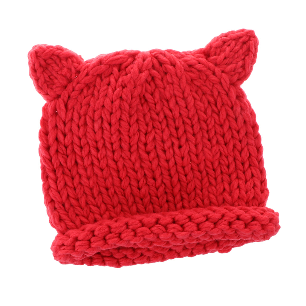 Soft Infant Toddler Winter Hat Knitted Baby Beanies Winter Caps Red