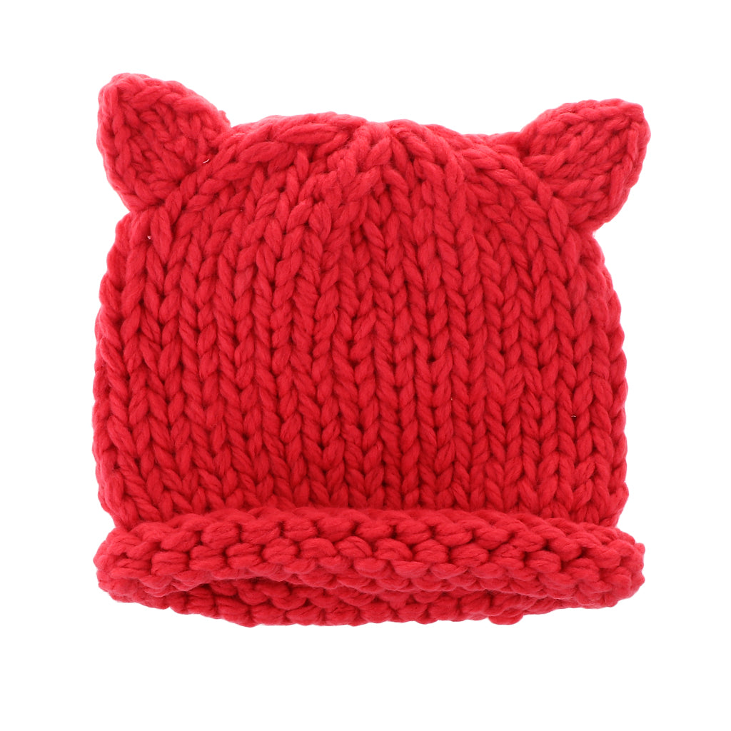 Soft Infant Toddler Winter Hat Knitted Baby Beanies Winter Caps Red