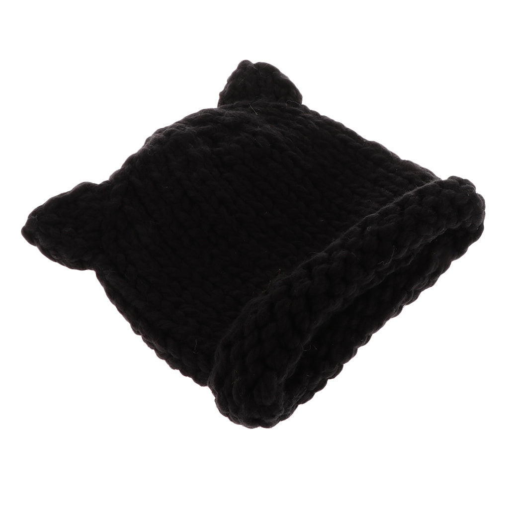 Soft Infant Toddler Winter Hat Knitted Baby Beanies Winter Caps Black