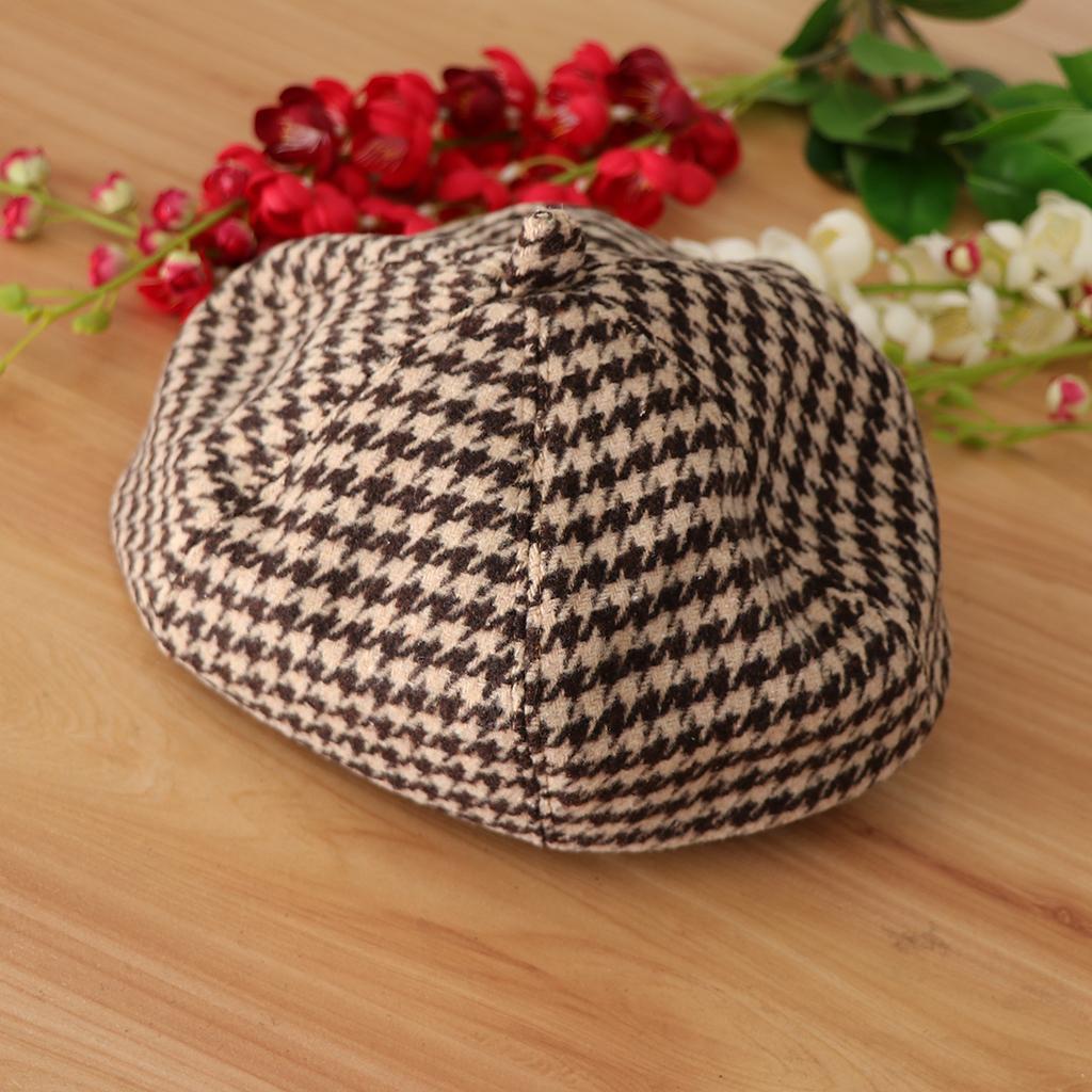 Baby Kids Beret Hat Toddler Cotton Soft Warm Plain Cap 1-3Year Brown