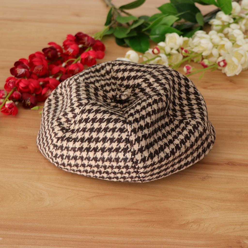 Baby Kids Beret Hat Toddler Cotton Soft Warm Plain Cap 1-3Year Brown