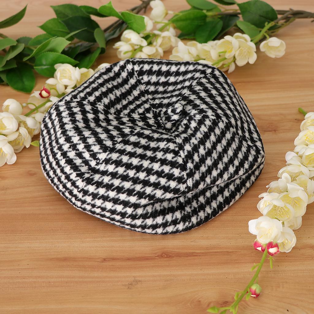 Baby Kids Beret Hat Toddler Cotton Soft Warm Plain Cap 1-3Year White+Black