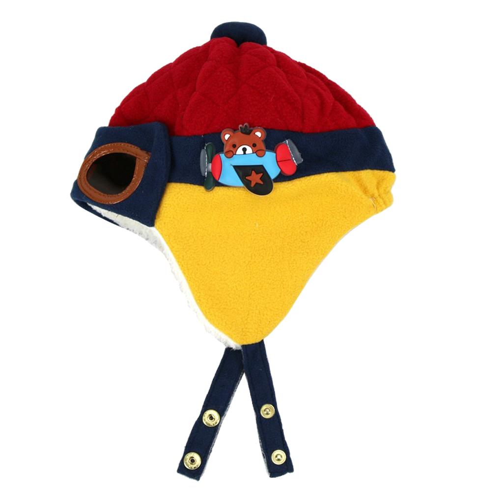 Baby Boys Girls Kids Winter Pilot Aviator Warm Cap Hat Earflap Beanie Red