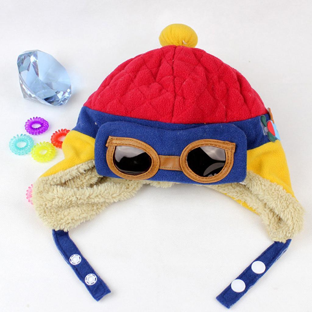 Baby Boys Girls Kids Winter Pilot Aviator Warm Cap Hat Earflap Beanie Red