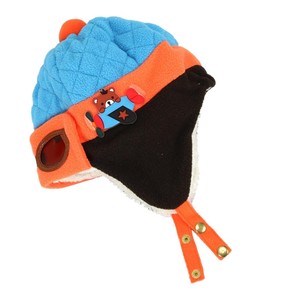 Baby Boys Girls Kids Winter Pilot Aviator Warm Cap Hat Earflap Beanie Blue