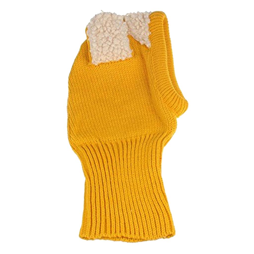 Baby Winter Beanie Warm Hat Hooded Scarf Earflap Knitted Cap Yellow