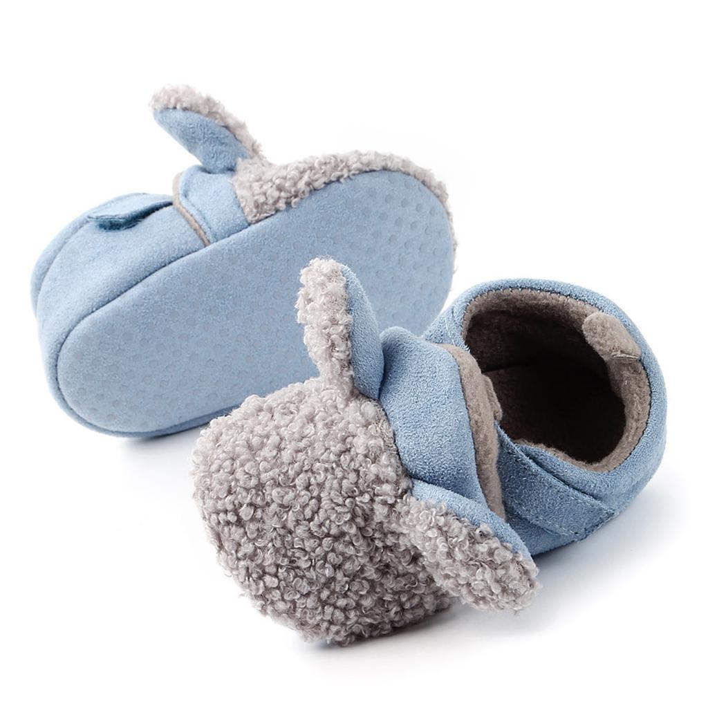 Baby Soft Sole Shoes Sneakers Winter Warm Boots Trainer 3-6Months Grey