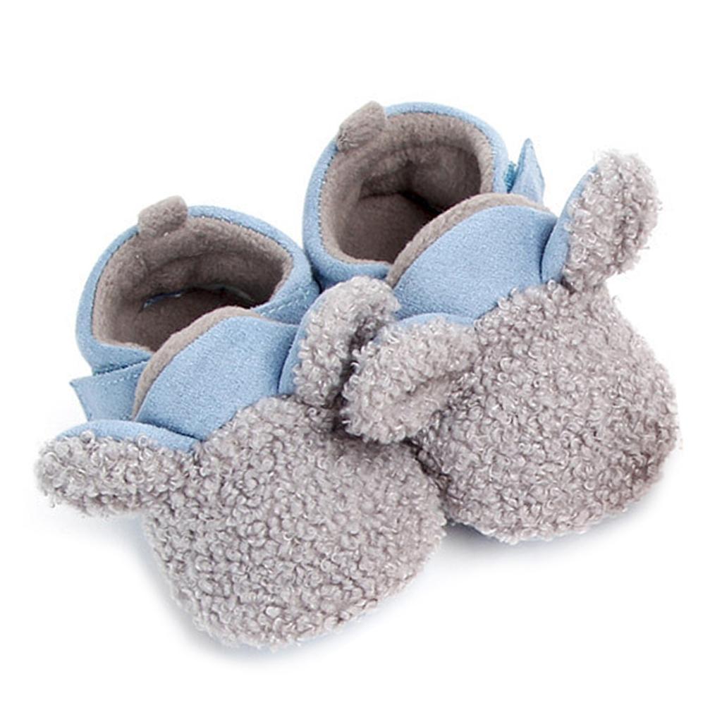 Baby Soft Sole Shoes Sneakers Winter Warm Boots Trainer 3-6Months Grey