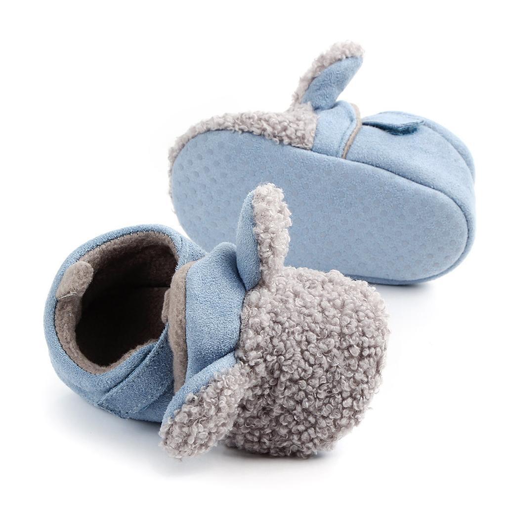 Baby Soft Sole Shoes Sneakers Winter Warm Boots Trainer 3-6Months Grey