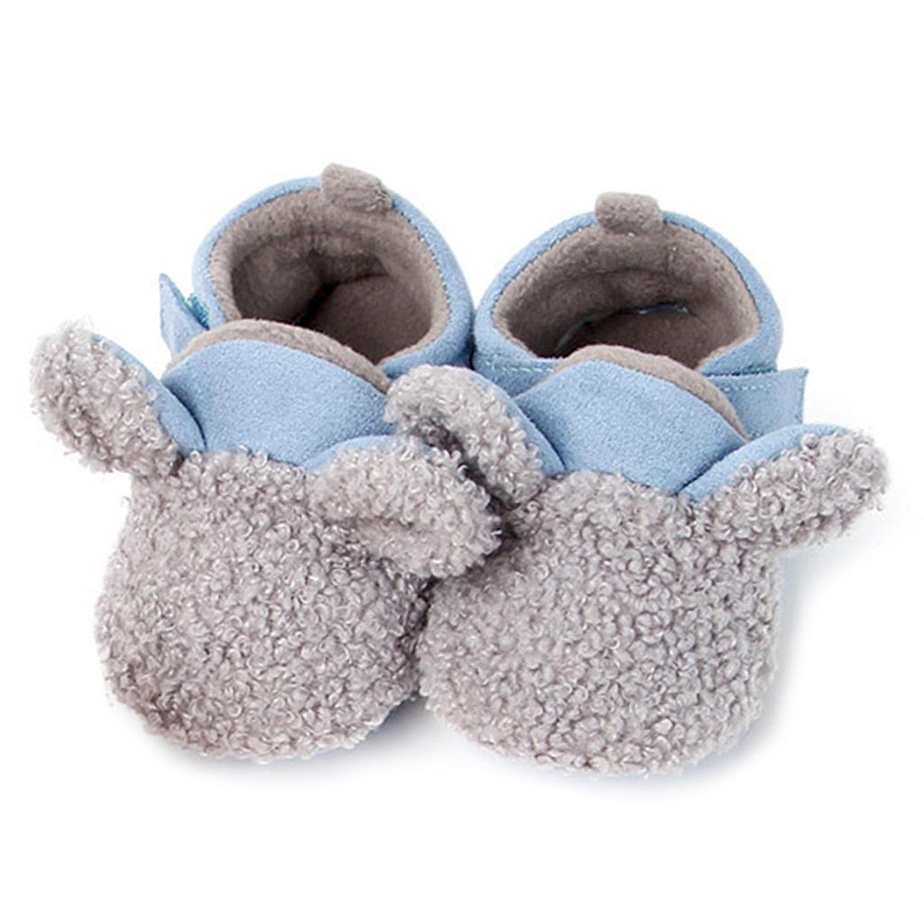Baby Soft Sole Shoes Sneakers Winter Warm Boots Trainer 3-6Months Grey
