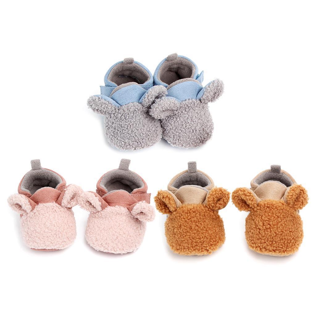 Baby Soft Sole Shoes Sneakers Winter Warm Boots Trainer 3-6Months Grey