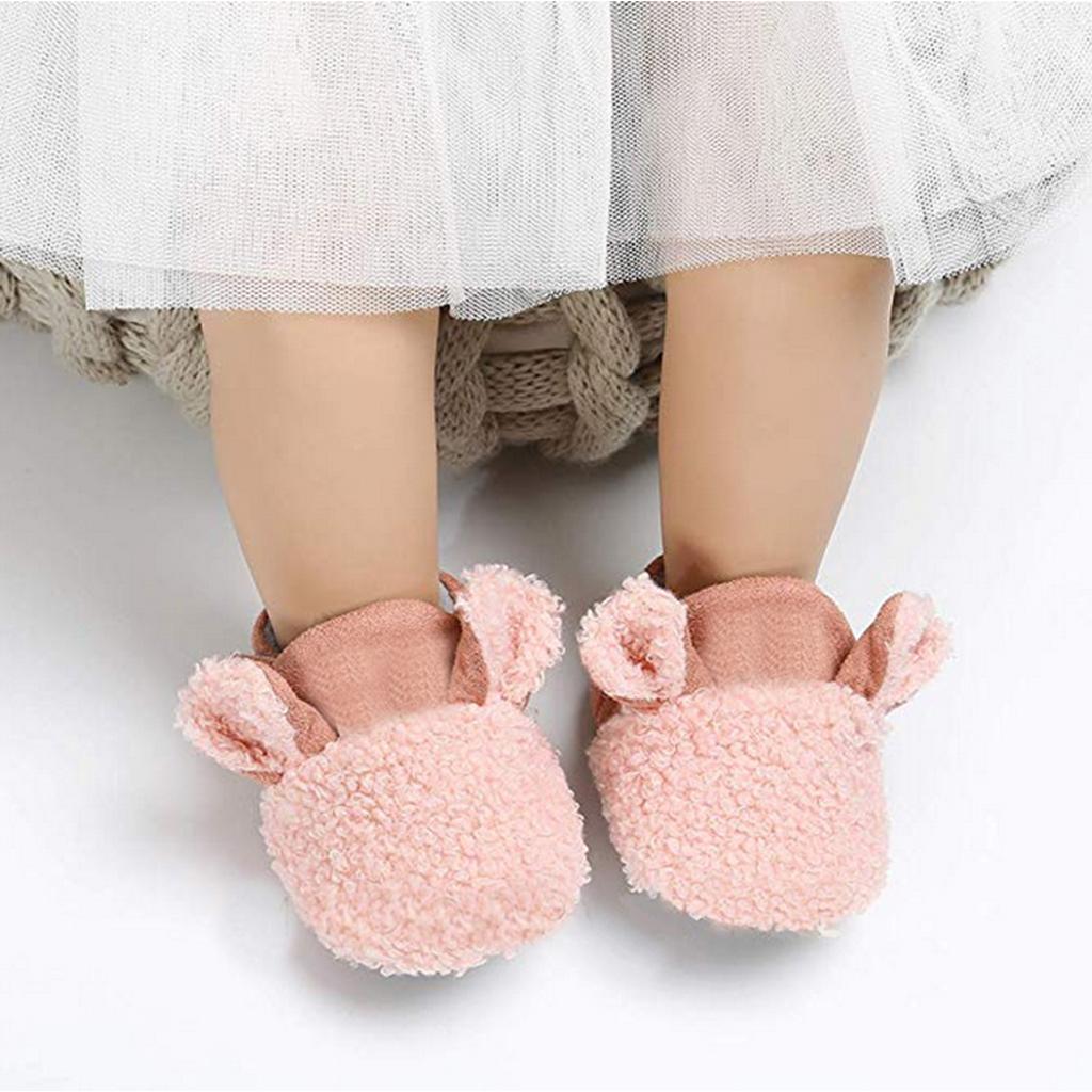 Baby Soft Sole Shoes Sneakers Winter Warm Boots Trainer 3-6Months Pink