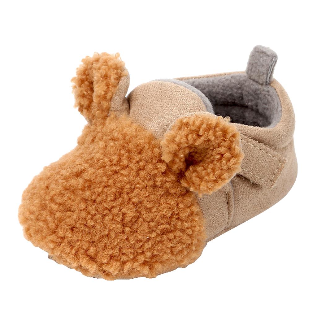 Baby Soft Sole Shoes Sneakers Winter Warm Boots Trainer 3-6Months Brown