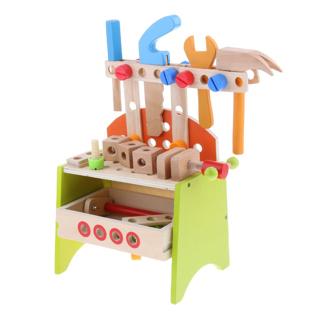 Wooden Tools Set Box Toy Children Kids Play House Simulation Repair Kit