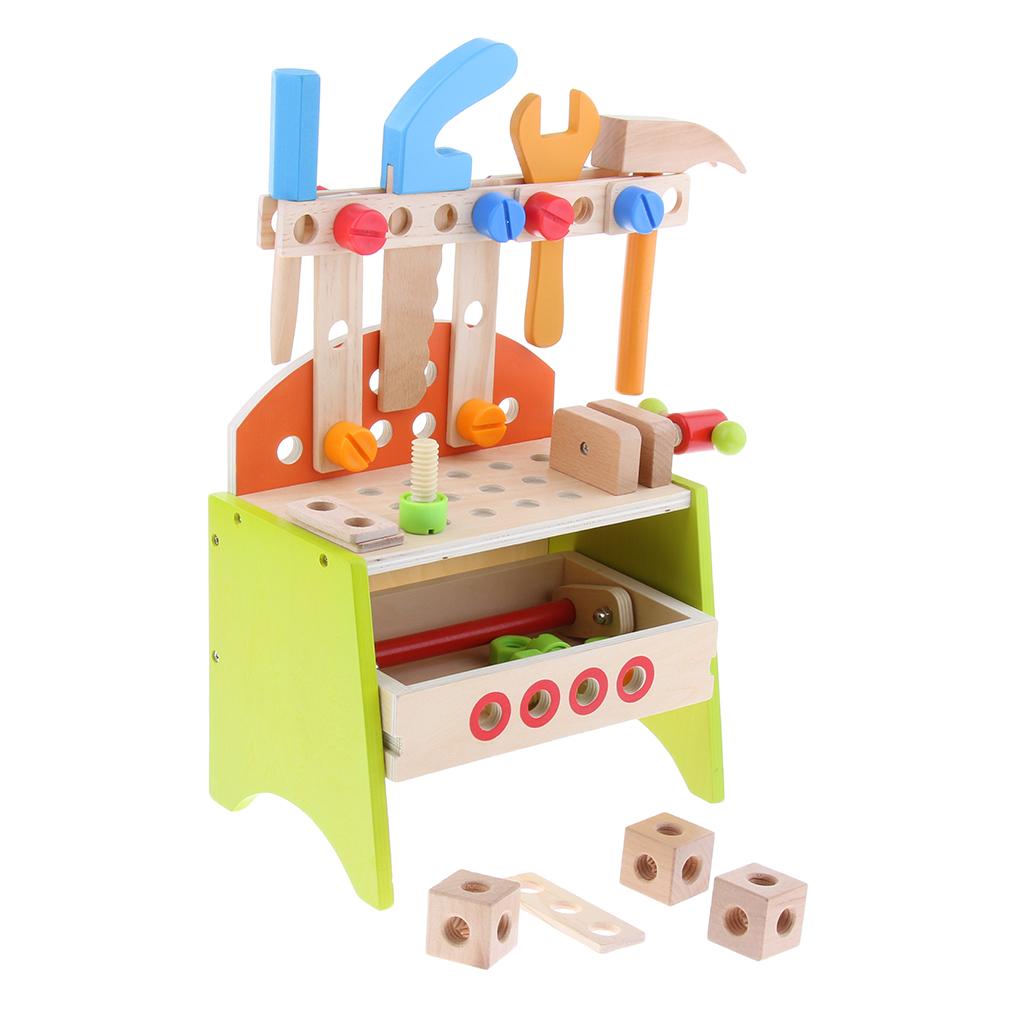 Wooden Tools Set Box Toy Children Kids Play House Simulation Repair Kit