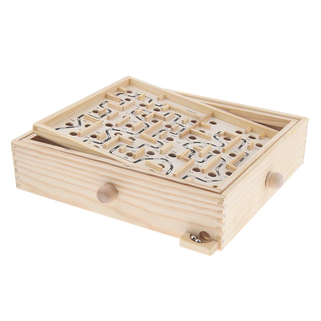 Wood Labyrinth Puzzle Balance Board Bead Maze Game Educational Toy Large