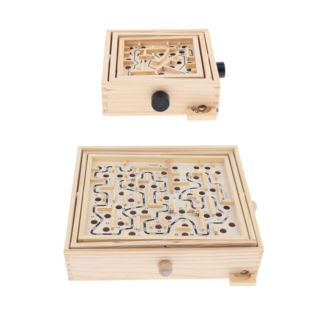 Wood Labyrinth Puzzle Balance Board Bead Maze Game Educational Toy Large