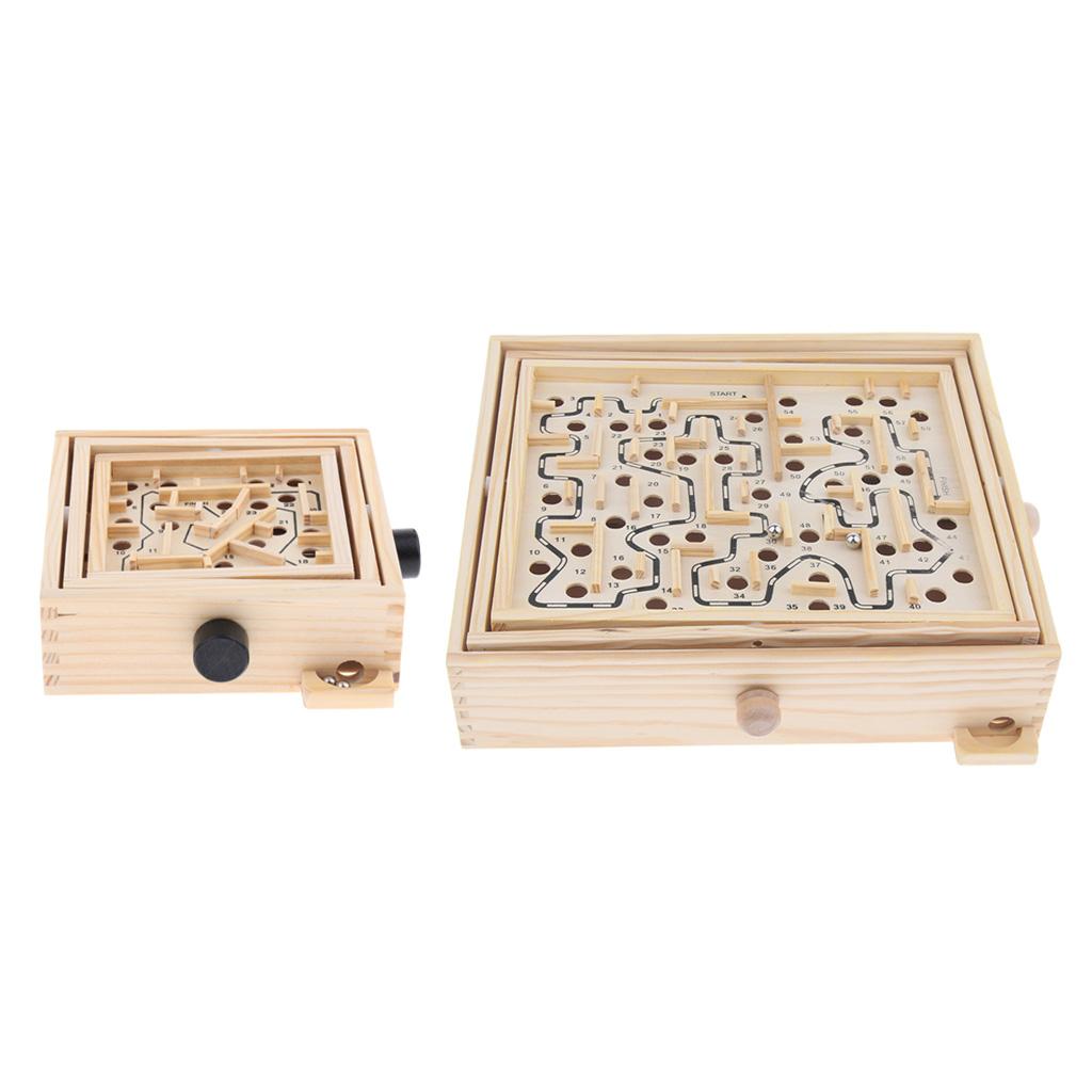 Wood Labyrinth Puzzle Balance Board Bead Maze Game Educational Toy Large