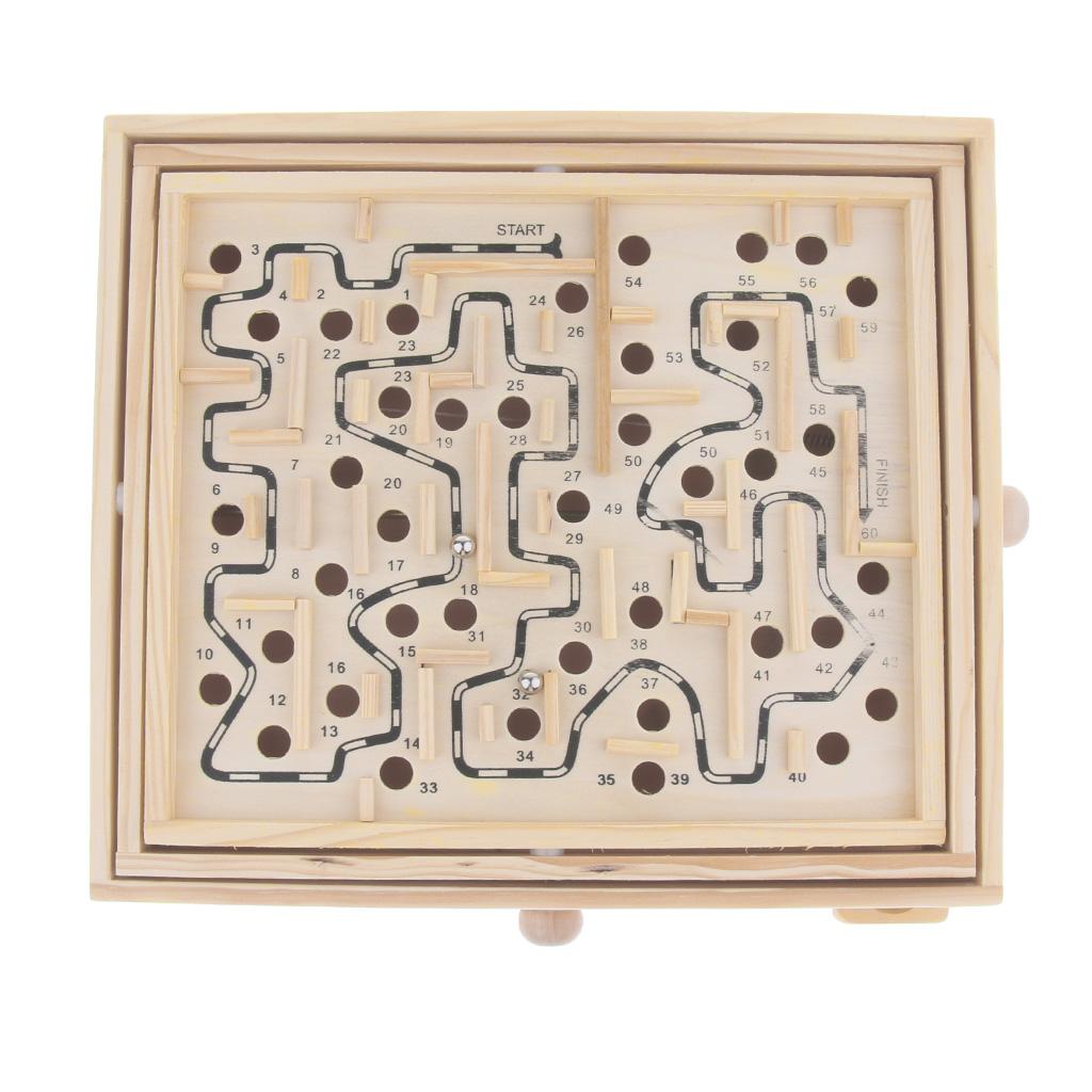 Wood Labyrinth Puzzle Balance Board Bead Maze Game Educational Toy Large