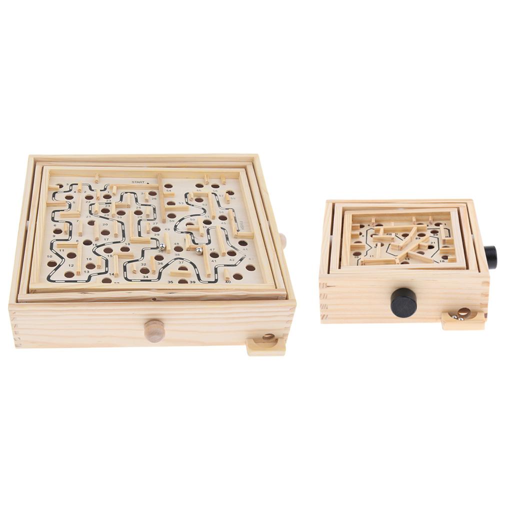 Wood Labyrinth Puzzle Balance Board Bead Maze Game Educational Toy Large