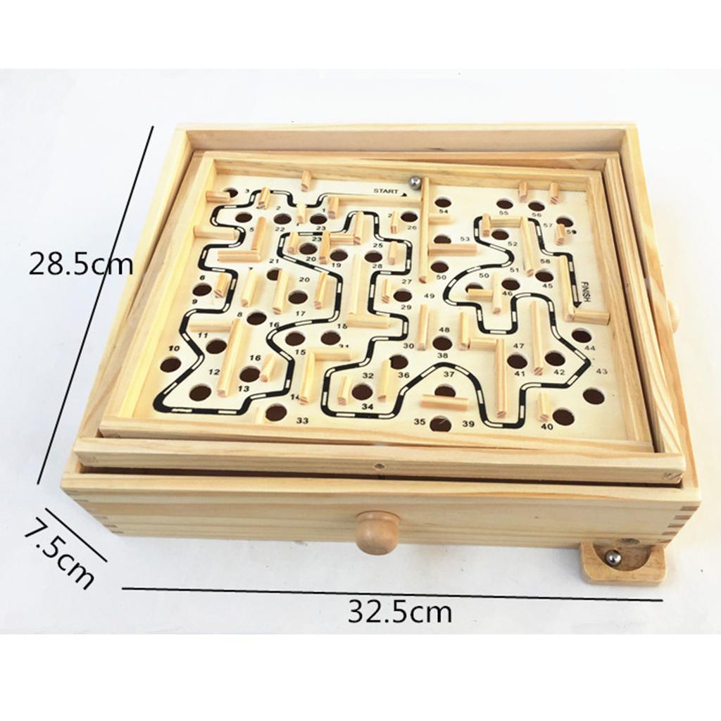 Wood Labyrinth Puzzle Balance Board Bead Maze Game Educational Toy Large