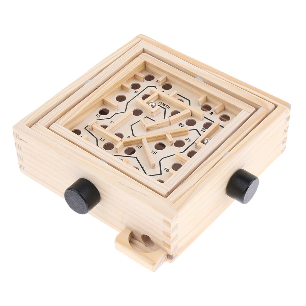 Wood Labyrinth Puzzle Balance Board Bead Maze Game Educational Toy Small