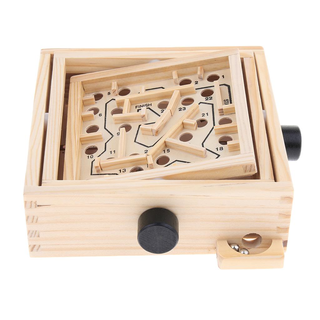 Wood Labyrinth Puzzle Balance Board Bead Maze Game Educational Toy Small