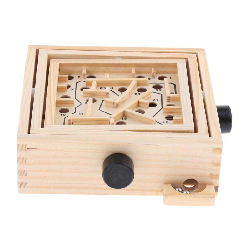 Wood Labyrinth Puzzle Balance Board Bead Maze Game Educational Toy Small