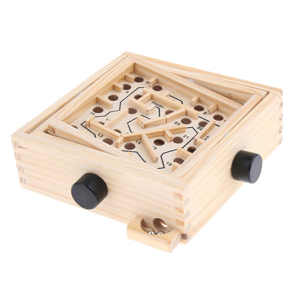 Wood Labyrinth Puzzle Balance Board Bead Maze Game Educational Toy Small